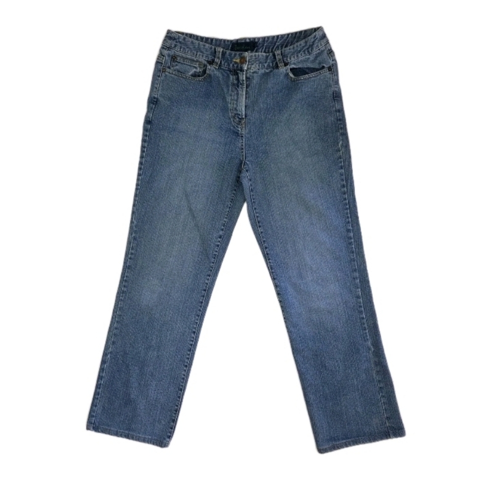 Boden Straight Leg Jeans Womens Size 12R Mid Vintage Wash Preppy Chic